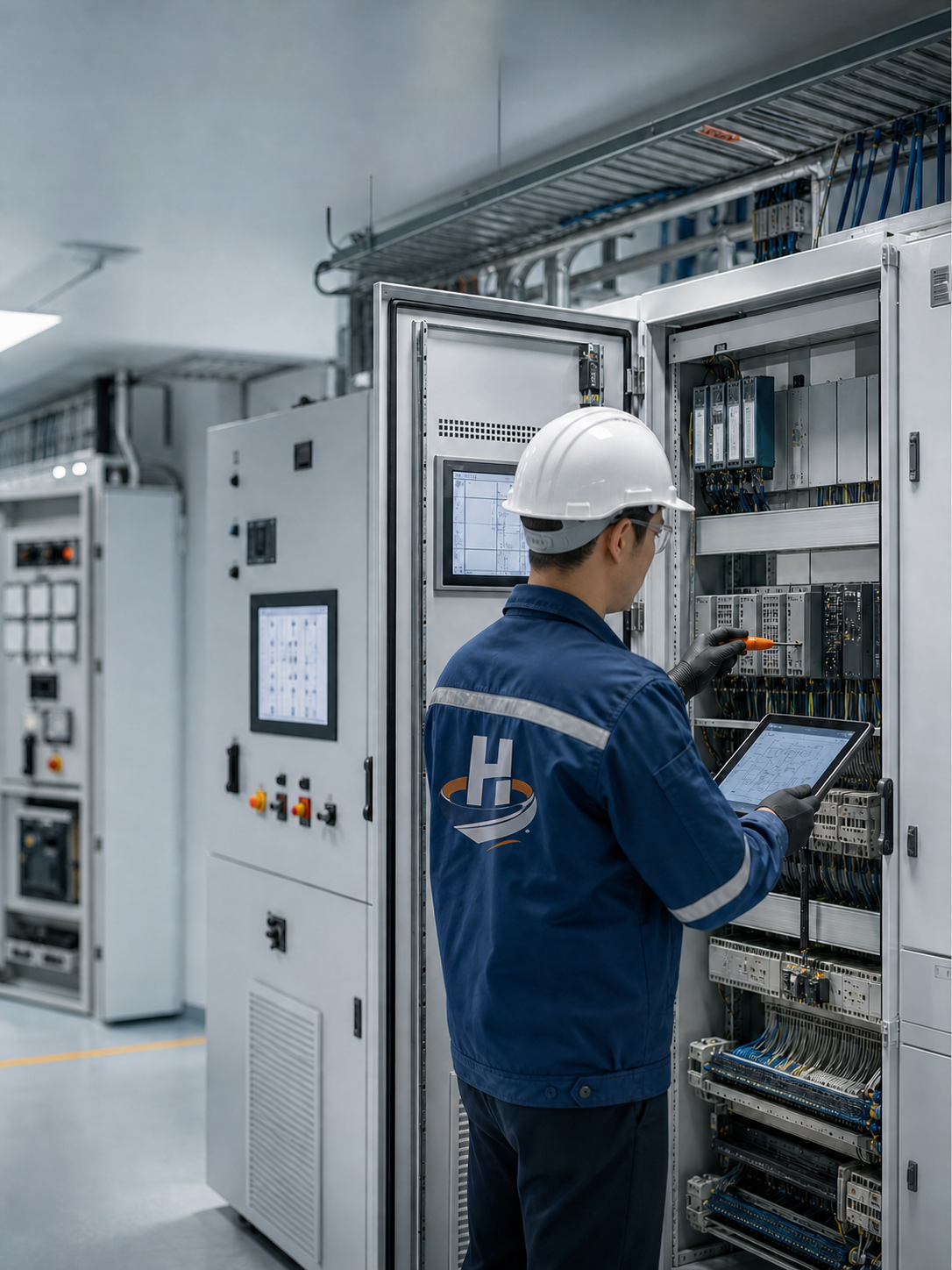 Panel y documentación de electricidad y automatización industrial